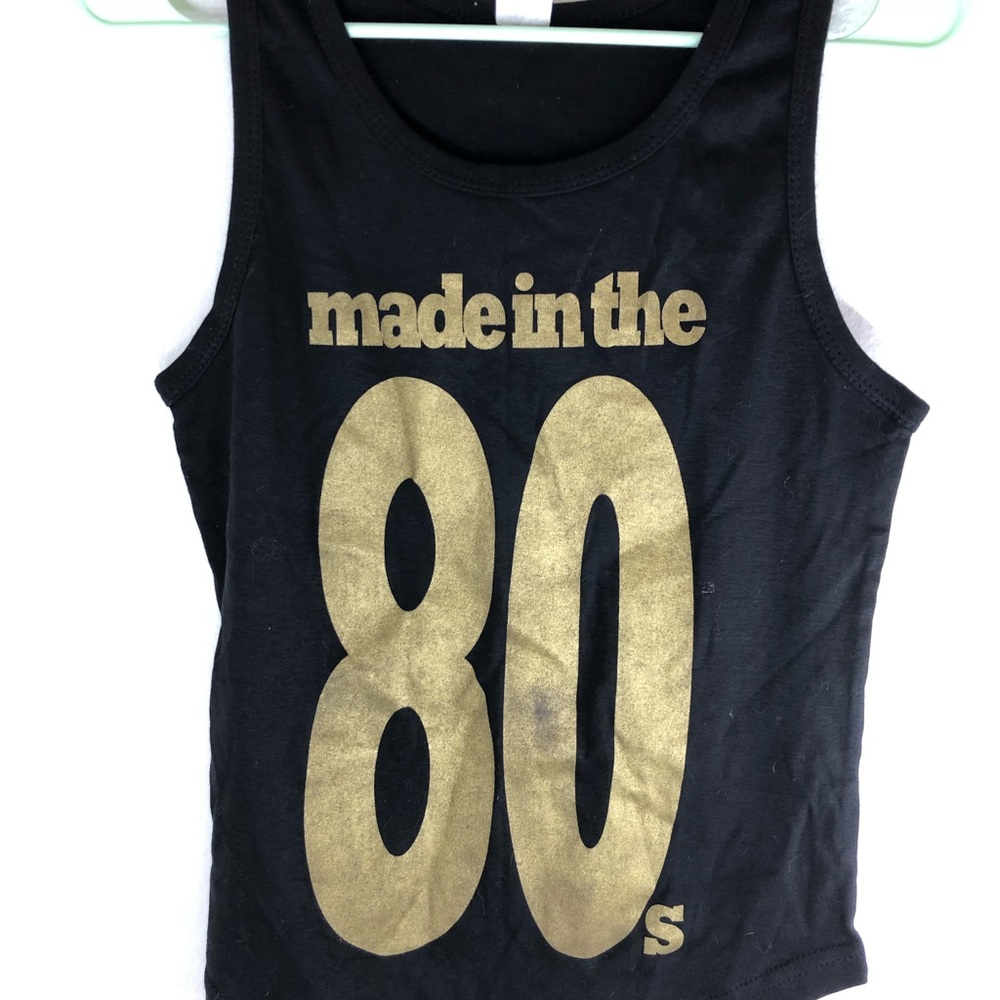 Black graphic tank "made in the 80s" size XS/S new